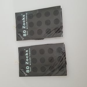 Lot of 2 80 Denier Zocks Nylon Tights black